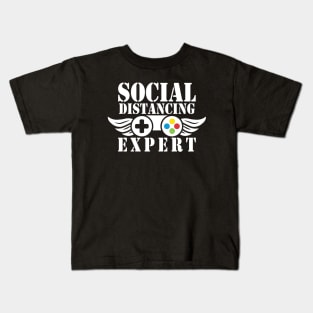 Social Distancing Expert Gaming Vintage Video Gamer Gift Kids T-Shirt